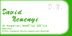 david nemenyi business card